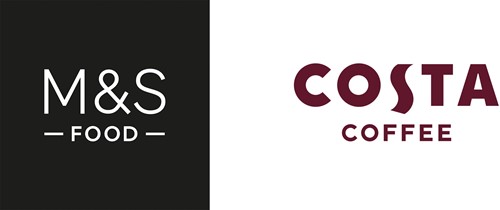 M&S Food and Costa Coffee logos