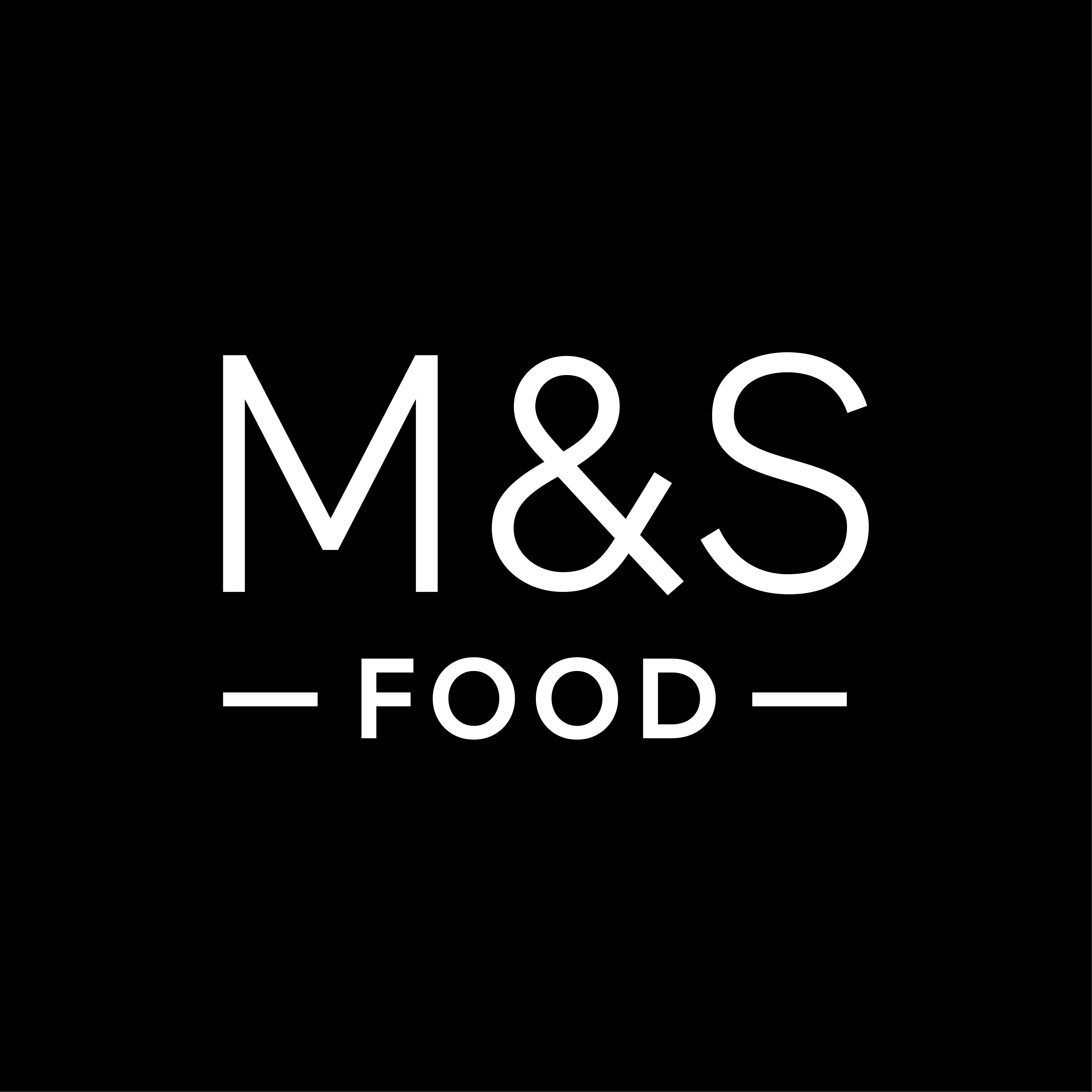Logo reads 'M&S Food' in white font on a black background.
