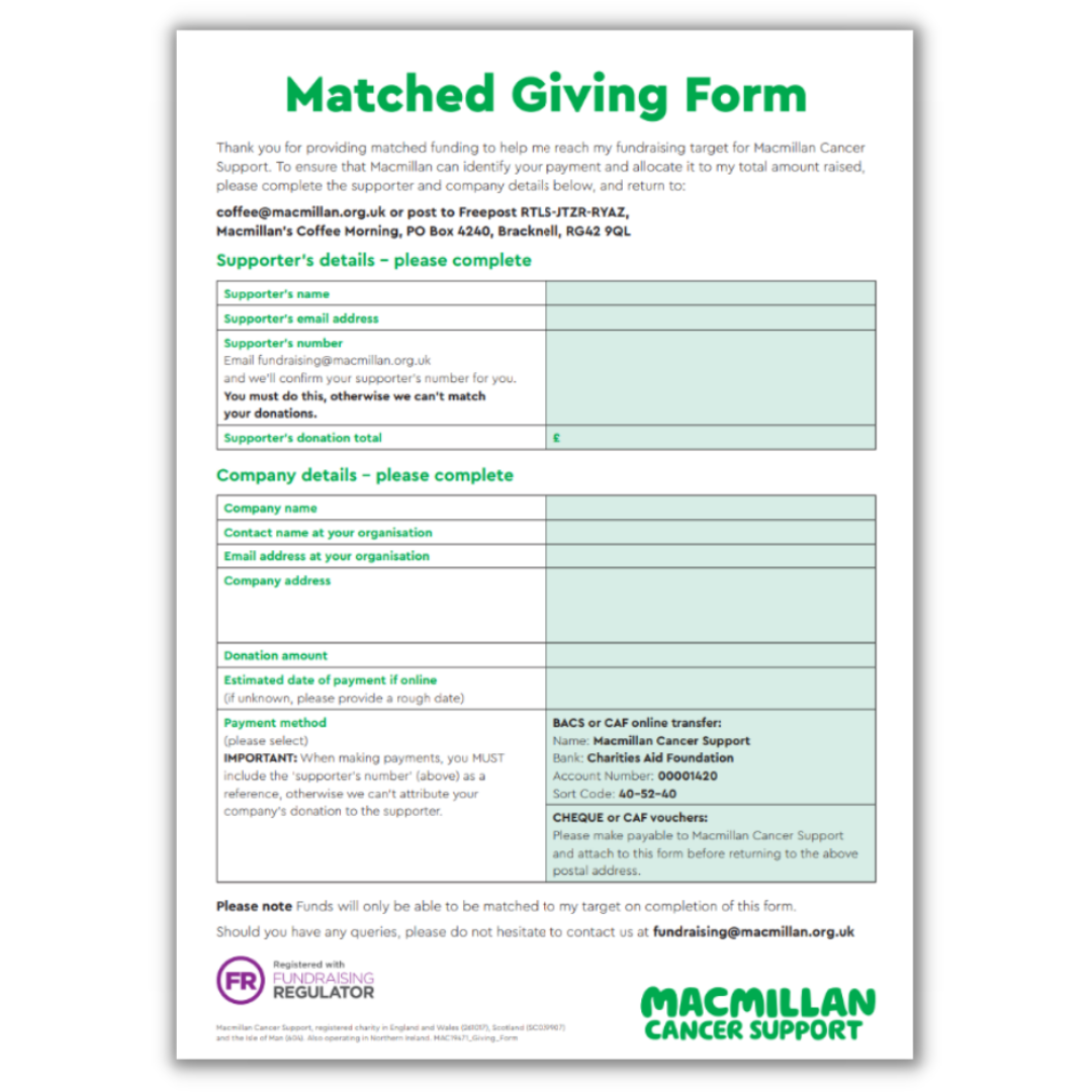 Matched Giving form image